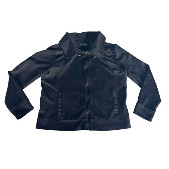 L-RL Lauren Ralph Lauren Active Women’s Sz L Black Full Zip Jacket Toggle Neck - Picture 9 of 9